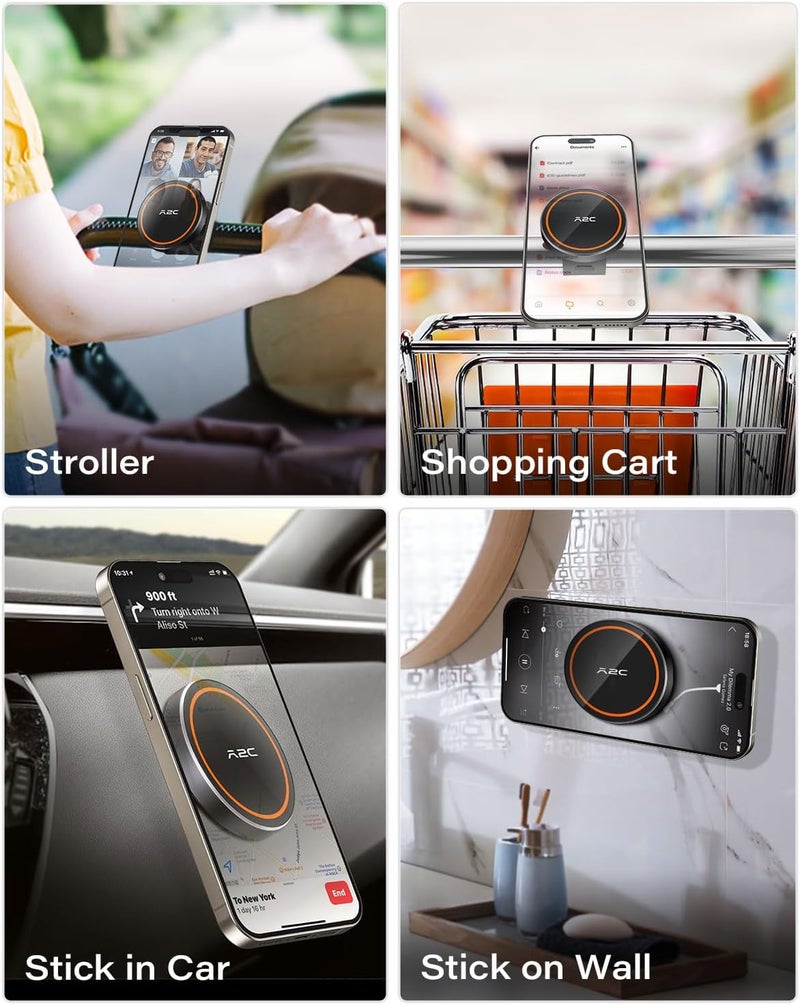 A2C Gym Fitness Phone Mount for MagSafe - 17 N54 Strong Magnets Stable and Secure Phone Mount with Adjustable Strap, 3-in-1 Mount for Gym Equipment, Stroller, Treadmill, Peloton Exercise Bikes - Image 4